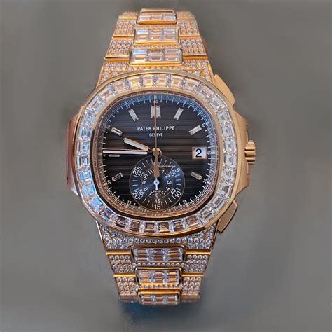 patek philippe nautilus rose gold baguette diamond